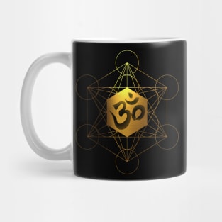 Sacred Geometry Metatron's Cube Om Chant Mug